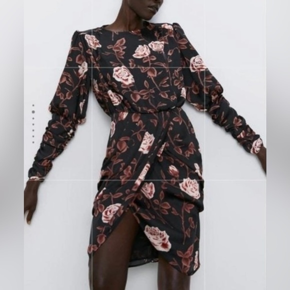 Zara Women’s Rose Flower Dress Size Medium - Picture 1 of 11